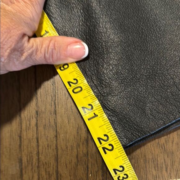 Newport News Black Leather Pants wide leg crops size 14 - Picture 7 of 8